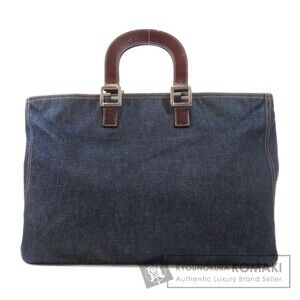 Fendi logo denim tote bag